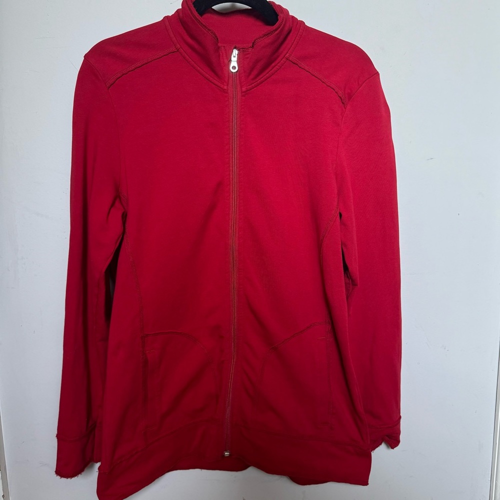 Cutter & Buck - Red Zip Up Athletic Jacket- Women’s Ravenna Raw edge Medium ⛳️